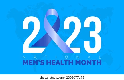 2023 Concept National Men’s Health Month health awareness vector illustration banner template.