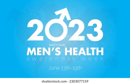 2023 Concept National Men's Health Week health awareness vector illustration banner template.