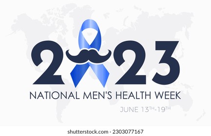 2023 Concept National Men's Health Week health awareness vector illustration banner template.