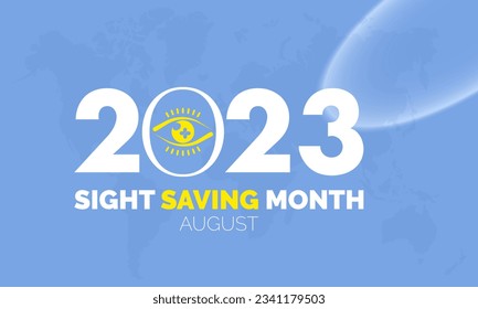 2023 Concept Sight Saving month vector design illustration. Medical prevention concept for eyesight, vision, glaucoma or medical emergency
