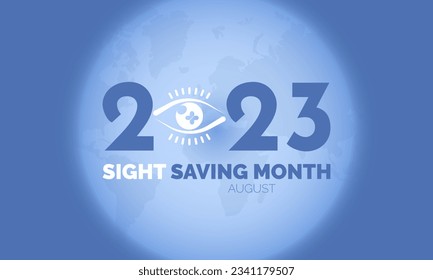 2023 Concept Sight Saving month vector design illustration. Medical prevention concept for eyesight, vision, glaucoma or medical emergency
