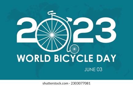 2023 Concept World Bicycle Day vector design illustration. Cycling travel concept for sport, health, energy