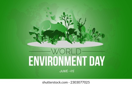 2023 Concept World Environment Day nature ecology protection vector illustration template