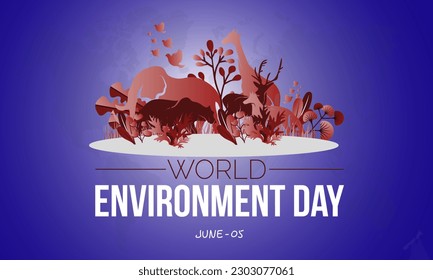 2023 Concept World Environment Day nature ecology protection vector illustration template