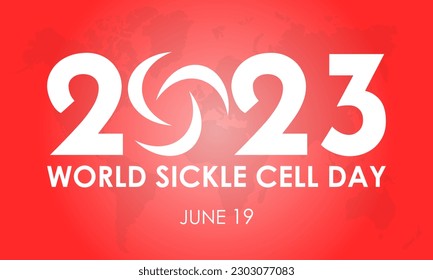 2023 Concept World Sickle Cell Day health prevention concept vector banner template. Hemoglobin care, diagnosis, health treatment theme.
