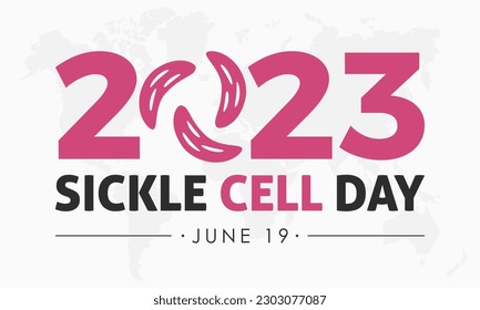 2023 Concept World Sickle Cell Day Health Prevention Konzept Vektorbanner Vorlage. Hämoglobin-Pflege, Diagnose, Thema Gesundheitsbehandlung.