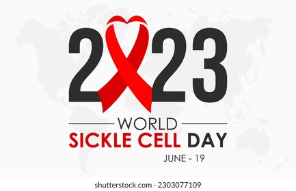 2023 Concept World Sickle Cell Day Health Prevention Konzept Vektorbanner Vorlage. Hämoglobin-Pflege, Diagnose, Thema Gesundheitsbehandlung.