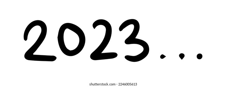 2023 counting hand drawn letter design background.