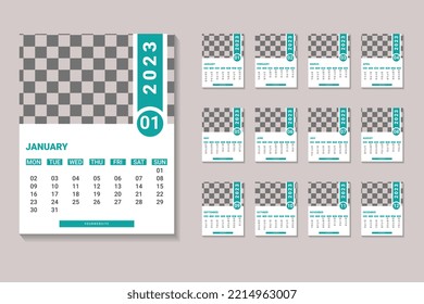 2023 creative and modern calendar design template vector for print