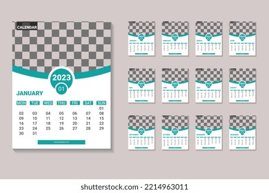 2023 creative and modern calendar design template vector for print