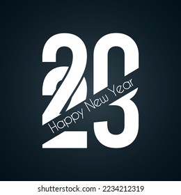 Diseño de fondo azul en 2023. Feliz año nuevo 2023.