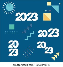 2023 Design-Vorlage mit Typografie-Logo. minimalistischer, moderner Hintergrund für Cover, Banner und Karten