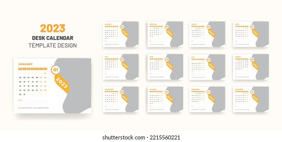 2023 Desk Calendar Or  Monthly  Weekly Schedule New Year Modern Colorful Corporate Calendar 2023 Design 