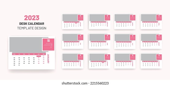 2023 Desk Calendar Or  Monthly  Weekly Schedule New Year Modern Colorful Corporate Calendar 2023 Design 