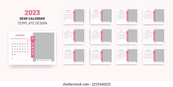 2023 Desk Calendar Or  Monthly  Weekly Schedule New Year Modern Colorful Corporate Calendar 2023 Design 