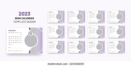 2023 Desk Calendar Or  Monthly  Weekly Schedule New Year Modern Colorful Corporate Calendar 2023 Design 