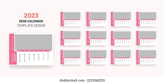 Calendario De Escritorio 2023 O Calendario Semanal Mensual Nuevo Año Nuevo Diseño De Calendario Corporativo Colorido Moderno 2023 
