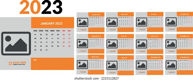 2023 Desk Calendar template can be used for any company. It is editable and you can also customize it.