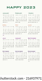 2023 Desktop Calendar  - Vector Style