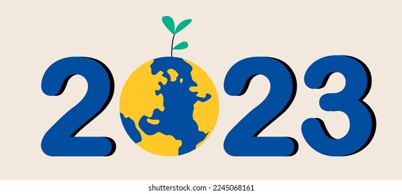 2023 Earth Day. Environmental problems and environmental protection. Caring for Nature. Colorful vector illustration
