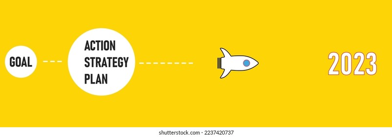 2023 fliegen Jet durch Vervollständigung von Plan, Aktion, Strategie Missionen vom Ziel. Projektverfolgung, Zielverfolgung, Aufgabenvervollständigung, Ideenkonzept.