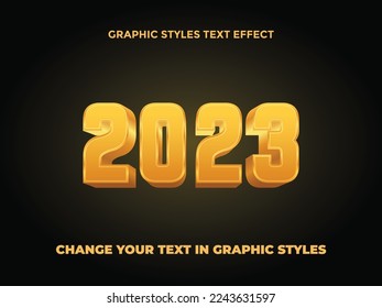 EFECTO DE TEXTO EDITABLE DE ORO GRADIENTE DE 2023