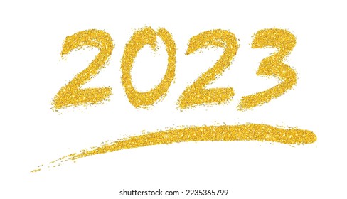 2023 WITH GOLDEN SEQUINS GLITTER