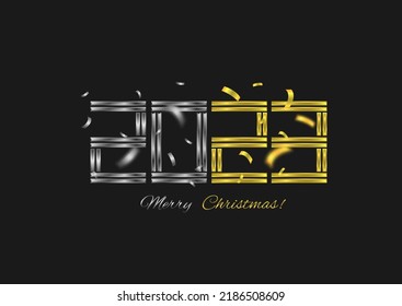 2023 golden and silver numbers illustration