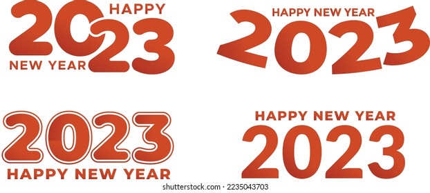 2023 Gradients effects typography with Happy New Year 2023 