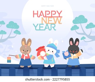 2023 Gyemyo Year New Year's Rabbit Character Illustration
