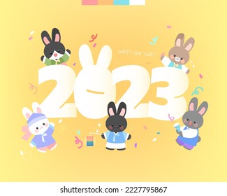 2023 Gyemyo Year New Year's Rabbit Character Illustration
