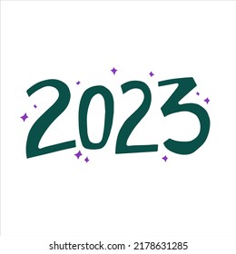2023 - hand-drawn numbers. Creative lettering illustration.
