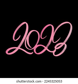 2023 texto manuscrito. Banner de tipografía de gradiente de año nuevo.  Diseño de vector caligrafía para tarjetas de felicitación y afiches.