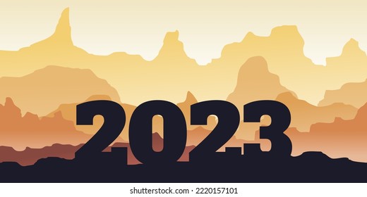 2023 happy new horizon vector illustration