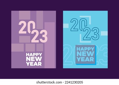2023 happy new year abstract vector poster, cover celebration designs