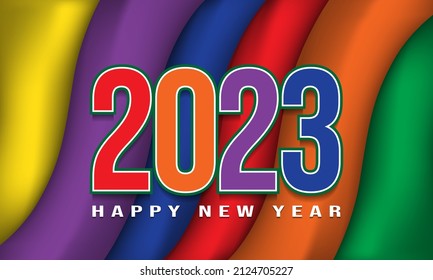 2023 Happy New Year Background Design. Greeting Card, Banner, Poster. Vector Illustration.