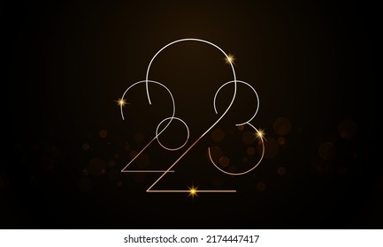 2023 Feliz Diseño de Antecedentes de Año Nuevo. Tarjeta de felicitación, cartel, afiche. Ilustración vectorial.