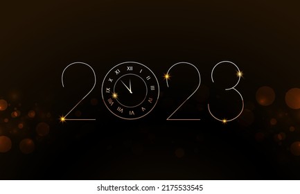 2023 Happy New Year Background Design. Greeting Card, Banner, Poster. Vector Illustration.