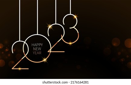 2023 Happy New Year Background Design. Greeting Card, Banner, Poster. Vector Illustration.