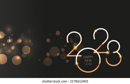2023 Feliz Diseño de Antecedentes de Año Nuevo. Tarjeta de felicitación, cartel, afiche. Ilustración vectorial.