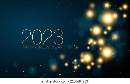 2023 Feliz Diseño de Antecedentes de Año Nuevo. Golden 2023 Feliz Año Nuevo. Ilustración vectorial.