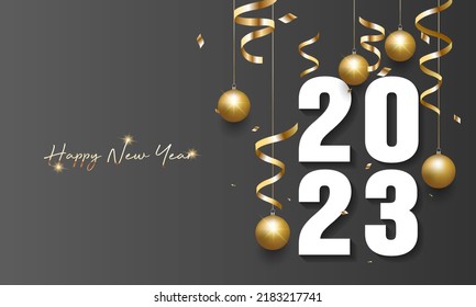 2023 Happy New Year Background Design. Greeting Card, Banner, Poster. Vector Illustration.