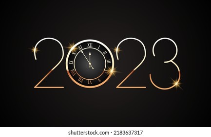 2023 Happy New Year Background Design. Greeting Card, Banner, Poster. Vector Illustration.