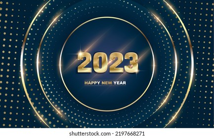 2023 Happy New Year Background luxury. Greeting Card, Banner, Poster. Vector Illustration.