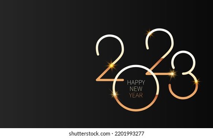 2023 Happy New Year Background Design. Greeting Card, Banner, Poster. Vector Illustration.