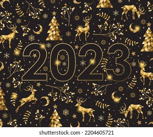 2023 Happy New Year Background Design. Greeting Card, Banner, Poster. Vector Illustration.