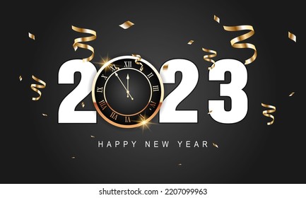 2023 Happy New Year Background Design. Greeting Card, Banner, Poster. Vector Illustration.