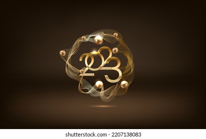 2023 Happy New Year Background Design. Greeting Card, Banner, Poster. Vector Illustration.