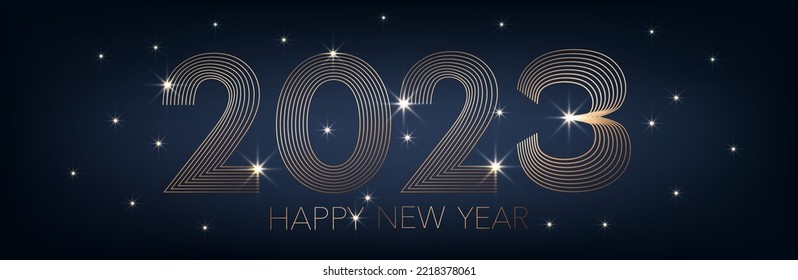 2023 Happy New Year Background Design. Poster, Greeting Card, Banner. Vector Illustration. Luxury items.xmas