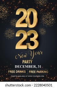 2023 Happy New Year Background for your Flyers and Greetings Card or new year themed party invitations	